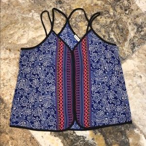Bohemian style multi color tank top